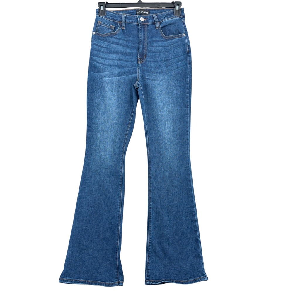 Fashion Nova Flare Jeans Womens 11 Cotton Blend Blue N1509HF